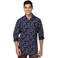 Allen Solly Cotton Men's Slim Fit Shirt (Assfqspby05605_Navy, 40