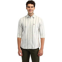 U.S. Polo Assn. Men's Striped Tailored Fit Shirt (Usshtfx0591_Dark Grey