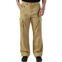 Thomas Scott Men Regular Fit Mid-Rise Cargo Trousers(Tsb071_Beige_32)