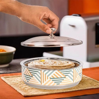 The Better Home Stainless Steel Insulated Casserole For Roti (1.5 Liters) | Hot Boxes For Kitchen | Serving Bowl Set | Kitchen Gift Items | Roti/Chapati Storage Box | House Warming Gifts (Design 2)