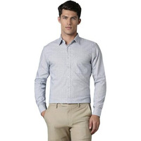 Louis Philippe Men's Solid Slim Fit Shirt (Lpsfmslfz87994_Medium Blue