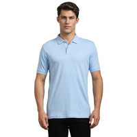 Louis Philippe Men's Solid Regular Fit T-Shirt (Lpkpmrgb646075_Blue