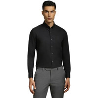 Louis Philippe Men's Solid Classic Fit Shirt (Lpsfmclp122854_Black