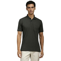 Louis Philippe Men's Solid Slim Fit T-Shirt (Lykwcslpd04683_Olive