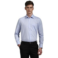 Louis Philippe Men's Solid Classic Fit Shirt (Lpsfmclpc66110_Blue