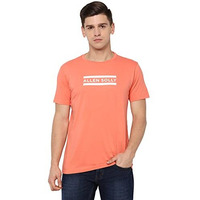 Allen Solly Cotton Men's Solid Regular Fit T-Shirt (Askcqrgf726668_Peach L)
