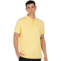 Alan Jones Clothing Solid Men's Polo Neck T-Shirt (Soft Yellow_2Xl)