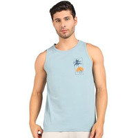 Alan Jones Clothing Men's Cotton Sleeveless Regular Fit T-Shirt (Medium_Powder Blue)