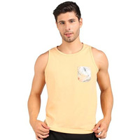 Alan Jones Clothing Men's Solid Cotton Sleeveless T-Shirt (L_Peach)