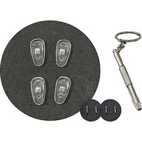 Sunshades Silicon Nose Pads For Spectacles Glass Eye Wears Set Of 2 Pairs, Screw 2 Pairs And 1 Screwdriver Eyewear Accessories, Transparent