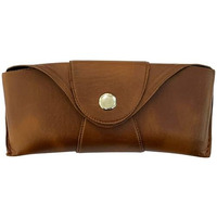 Bhavya Optic Sunglass Case Spectacle Case Attaches To Belt Travel Case Faux Leather (Tan Silver)