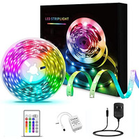 Gesto 5 Meter Rgb Led Strip Lights With 12V Adaptor - 300 Led Waterproof Strip Light,Multicolor Led Lights For Home Decoration, Bedroom, Diwali Decor & False Ceiling(With 16 Color Changing Remote)