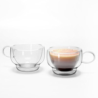 Anko Double Walled Borosilicate Espresso Coffee Mug Set Of 2 | 100Ml | Microwave & Dishwasher Safe Coffee Mug & Tea Cup With Handle | Ideal Tea & Coffee Glass Set For Gifting | Everyday Use