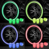 Greyana Tire Valve Stem Caps Glow In Tire Valve Caps Luminous Tire Valve Cover Tire Valve Accessories For Universal Cars Suv Truck Motorcycle Bike, Cool Car Gifts (4 Pic Multi Colour)