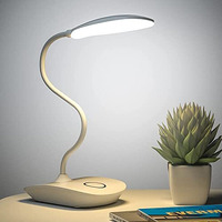 Gesto Rechargeable Battery Operated Desk Lamp  3 Level Brightness Study Table Lamp For Students,Study Lamp For Office Table,Night Light For Study Room | Gooseneck Reading Light For Work From Home