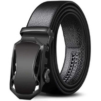 Zevora Men's Vegan Leather Belt For Men, Formal/Casual,Autolock,Black 01