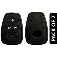 Shopoflux Silicone Smart Key Cover Compatible With Tata Nexon | Harrier | Safari 2021 | Altroz | Tigor | Ev | Punch Tiago Ev Electric (Black)