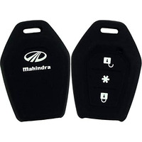 Shopoflux Silicone Car Key Cover Compatible With Mahindra Tuv 300 Remote Key (Pack Of 2),Black