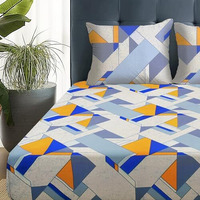 Story@Home Bedsheet For Double Bed | 180 Tc | Yellow | Abstract | 1 Piece Microfiber Bedsheet For Double Bed With 2 Pillow Covers (225 X 250 Cm) Perfect For Home Decor & Gifting | Microfiber Bedsheet