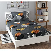 Engunias Prime Collection 220Tc 1 Single Bedsheet With 1 Free Pillow Covers Soft-Touch Glace Cotton Skin Friendly 230X230Cm Single Bedsheet For Single Bed