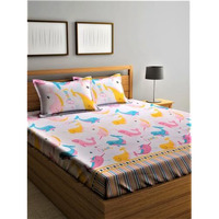 Cozy Furnish Super Soft Brushed Microfiber Cotton Double Bedsheet With 2 Pillow Covers,90X100(Inches) Printed Double Bedsheet With Pillow Covers
