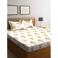 Swhf Chic Home Printed Soft Cotton, 180 Thread Count Double Bed Sheet (220 X 240 Cm) With 2 Pillow Covers (41 X 63 Cm) | Premium Fabric | I Machine Washable I Modern Print | (Yellow)