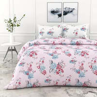 Loreto - A Quality Linen Brand 100% Cotton Bedsheet For Double Bed, 1 Double Bedsheet With 2 Pillow Covers | 186 Tc Queen Size Double Bedsheet Cotton, Floral (White & Grey)