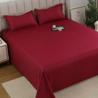 Story@Home Bedsheet For King Size Bed | Cotton Bedsheet | Satin Bed Sheet Cotton With 2 Pillow Covers (270 X 270 Cm, Cherry Red) | Perfect For Home Decor | 240Tc