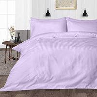 Sofrito Microfiber Striped Bedsheet Small Single - (54X90 - Inches) With 1 Pillow Cover - Lavender - Pack Of 1