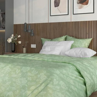 Blue Dahlia 100% Cotton Jacquard Printed Bedsheet Set Double/King Size, Premium 300Tc-1 Flat Sheet (108"X108")+2 Pillow Covers(18"X28") Sa 8000, Oeko Tex Certified- Rose Green