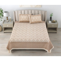 Kotts & Stitch Jaipuri Cotton Bedsheet  Pure Cotton Double Bedsheet, 93X108, Traditional Jaipuri Print With 2 Pillow Covers, Stylish And Durable Design For Home (Brown)