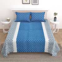 Kotts & Stitch Cotton Double Bed Bedsheet Set With 2 Pillow Covers | 210 Tc | 237X274 Cm |Jaipuri Tradtional Phool-Patang Print