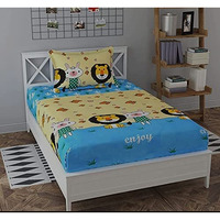 Engunias Prime Collection 220Tc 1 Single Bedsheet With 1 Free Pillow Covers Soft-Touch Glace Cotton Skin Friendly 230X230Cm Single Bedsheet For Single Bed