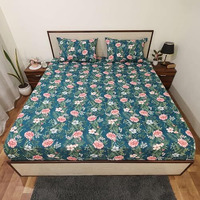 Bhoomi Impex Bedsheet For Double Bed Microfiber Soft Feel Skin Safe Breatheable Flat Bedsheets | Soft Fabric For Summer | Include Pillow Covers - (Tropical Plant, 90 X 100 Inch)