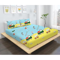 Scuzo Super Soft Glace Cotton Fitted Elastic King Size Double Bed Bedsheet With 2 Pillow Covers (Double Bed (72 X 78 Inch) | Kids Bedsheets