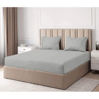 Easy Bedding- Super Soft & Cooling Bamboo Bed Sheet Set 4 Piece- 100% Bamboo Material- Fits Up To 8" Deep Pocket Fitted Sheet-Hotel Quality Bamboo Bedsheets-Light Grey Solid,King Size.