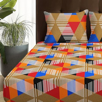 Story@Home Bedsheet For Double Bed | 180 Tc | Multicolor | Abstract | 1 Piece Microfiber Bedsheet For Double Bed With 2 Pillow Covers (225X250Cm) Perfect For Home Decor & Gifting | Microfiber Bedsheet
