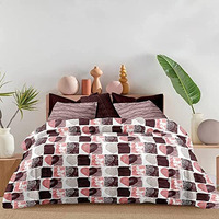 Cozy Furnish Printed Cotton Bedsheets With 2 Pillow Cover - 100% Cotton Double Bedsheet (220 X 245 Cm, Brown)