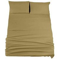 Linenaffairs 1800 Brushed Microfiber Bedsheet/Bedsheets - Flat Sheet With 2 Pillow Cover - Taupe Solid_Double