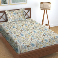 Starnstyle Premium 160 Tc Ezyption Cotton Bedsheet For Single Bed With 1 Pillow Covers Soft Brethable Wrinkle Free Cream Peacok