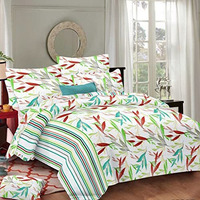 Kautage- Love In Living, Printed 100% Cotton, 186 Tc, Bedsheet With Two Pillow Covers (Red, Double)
