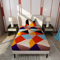 Glassiano Velvet Vista Soft Feel Breathable Printed Premium Bedsheet For Single Bed With 1 Pillow Cover (Print-2)