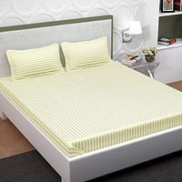 Pavo Studio Tranquil Bedsheet Collection, Bedsheet King Size Bed Cotton, 300 Tc Cotton Bedsheet With 2 Pillow Covers, Ivory White