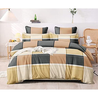 Bhaiji's Xxl King Size 100% Pure Cotton Bedsheet 108X108 Inch- 220 Tc (Gold Checks)
