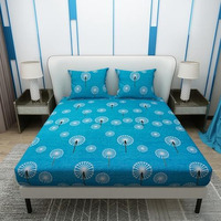 Glassiano Silk Touch Soft Feel Breathable Printed Premium Bedsheet For Double Bed With 2 Pillow Covers