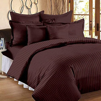 Rrc Super Soft Brushed Microfiber Cotton Satin Stripes Double Bed Sheet With 2 Pillow Cover,90X108(Inches) Bedsheet With Pillow Covers