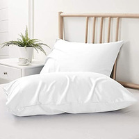 1000 Thread Count Egyptian Cotton Bedsheet | Queen Size (20" X 30" Inches) Pillow Covers I White Color Pillow Cover - Set Of 2