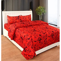 Engunias Prime Collection Polycotton144 Tc Premium Double Sized Bedsheet With 2 Free Maching Pillow Covers(90 * 90) Inch Color- Yellow Mixed Design_Unique