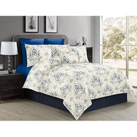 Casa Copenhagen Elements 300Tc Cotton Mandala Abstract Bedsheet With 2 Pillow Covers (108X108 Inch, King , Blue)