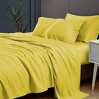 Yrm Bedding's Gold Yellow 400-Tc Top Selling Egyptian Cotton Hotel Quality Bedsheet With 2-Pillow Covers Super King Size